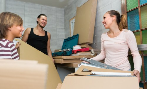 Man and van loading furniture for a local move in Thehyde