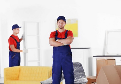 Furniture being unloaded at a property in Thehyde