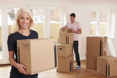 Removal team preparing a home move in Thehyde