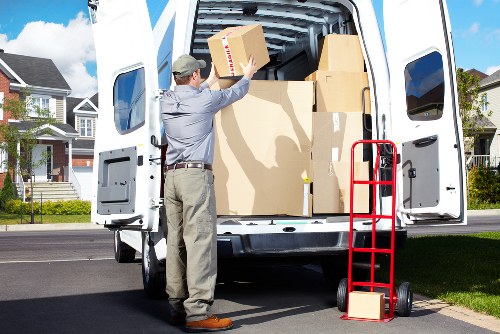 Commercial relocation support with a moving van in Thehyde
