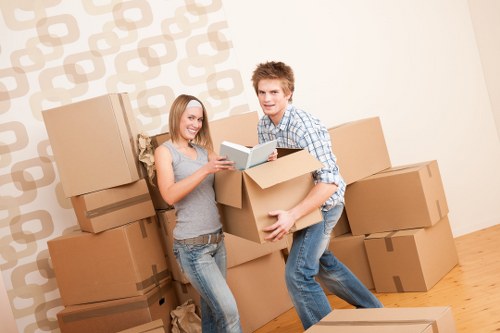 A local office move team handling desks and equipment in Thehyde