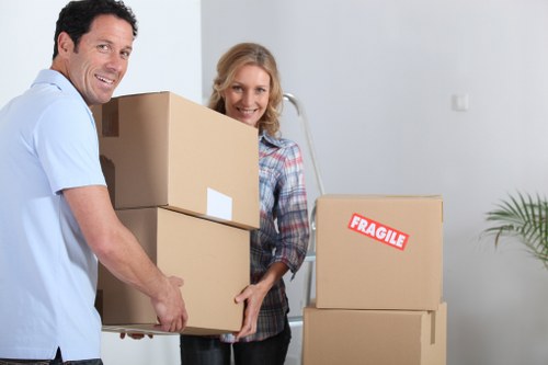 Commercial moving team handling office relocation logistics in Thehyde